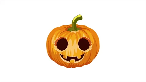 Jack O Lantern or pumpkin cartoon animation. Halloween scary pumpkin motion Видео 141053874