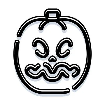 Jack o' lantern outline icon for halloween celebration Stock Illustration