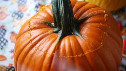 Jack O Lantern Pumpkin Carving in October 2 Stock Footage 319889226