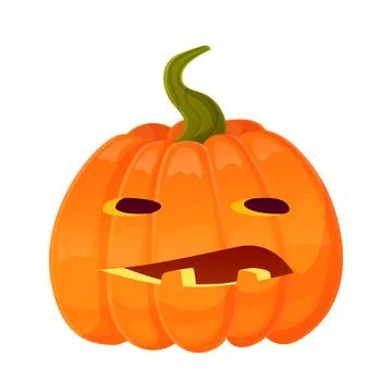 Jack-o-lantern pumpkin face expression. Halloween party pumpkin carving. Stock Illustration