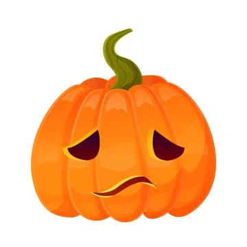 Jack-o-lantern pumpkin face expression. Halloween party pumpkin carving. Stock Illustration