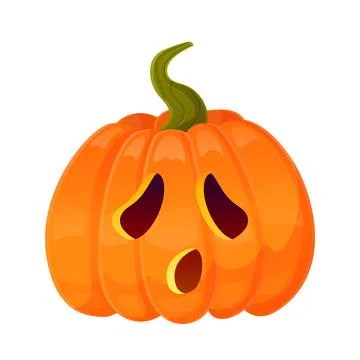 Jack-o-lantern pumpkin face expression. Halloween party pumpkin carving. Stock Illustration