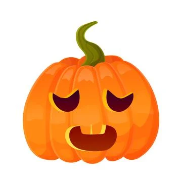 Jack-o-lantern pumpkin face expression. Halloween party pumpkin carving. Stock Illustration