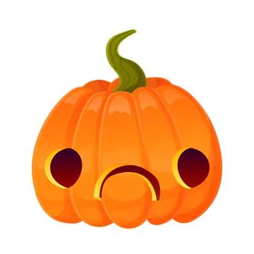Jack-o-lantern pumpkin face expression. Halloween party pumpkin carving. Stock Illustration