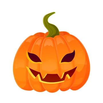 Jack-o-lantern pumpkin face expression. Halloween party pumpkin carving. Stock Illustration
