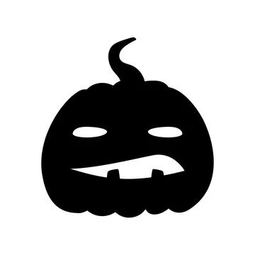 Jack-o-lantern pumpkin face expression silhouette. Halloween party pumpkin .. Stock Illustration