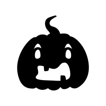 Jack-o-lantern pumpkin face expression silhouette. Halloween party pumpkin .. Stock Illustration