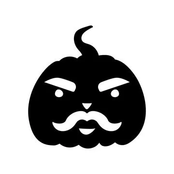 Jack-o-lantern pumpkin face expression silhouette. Halloween party pumpkin .. Stock Illustration