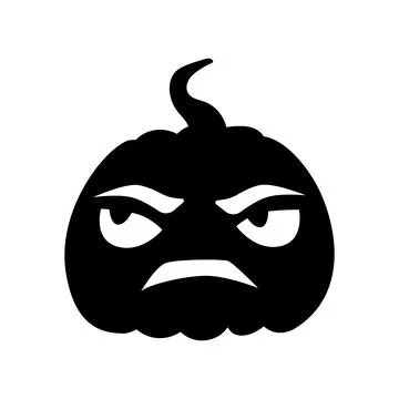 Jack-o-lantern pumpkin face expression silhouette. Halloween party pumpkin .. Stock Illustration