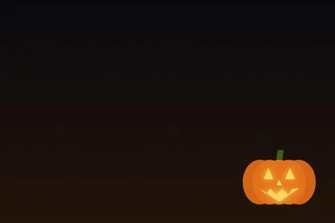 Jack o lantern pumpkin with glowing face on dark background for scary hallo.. イラスト素材