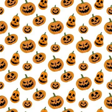 Jack-o-lantern pumpkin halloween pattern イラスト素材