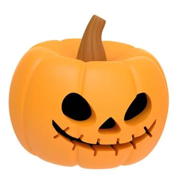 Jack-o-Lantern pumpkin isolated on white background. Happy Halloween Stock Illustration