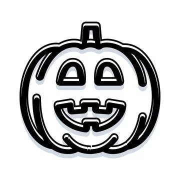 Jack o' lantern pumpkin outlining halloween holiday decoration Stock Illustration