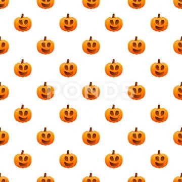 Jack o lantern pumpkin seamless pattern for halloween background Illustrazione stock