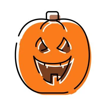 Jack o' lantern pumpkin with spooky carved face Stock Illustration