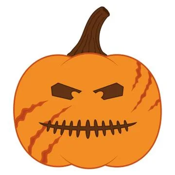 Jack o lantern scary face sticker Stock Illustration
