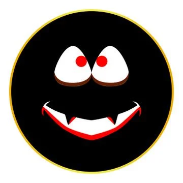 Jack O Lantern Smiley Face Button Isolated Stock Illustration