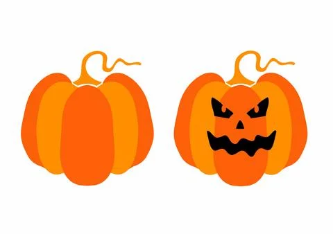 Jack O Lantern. A vector halloween pumpkin. Vector illustration highlighted on a Illustrazione stock