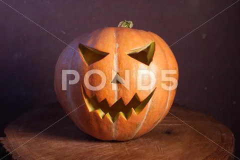 Jack-o ' - lantern in warm tones Stock Photos