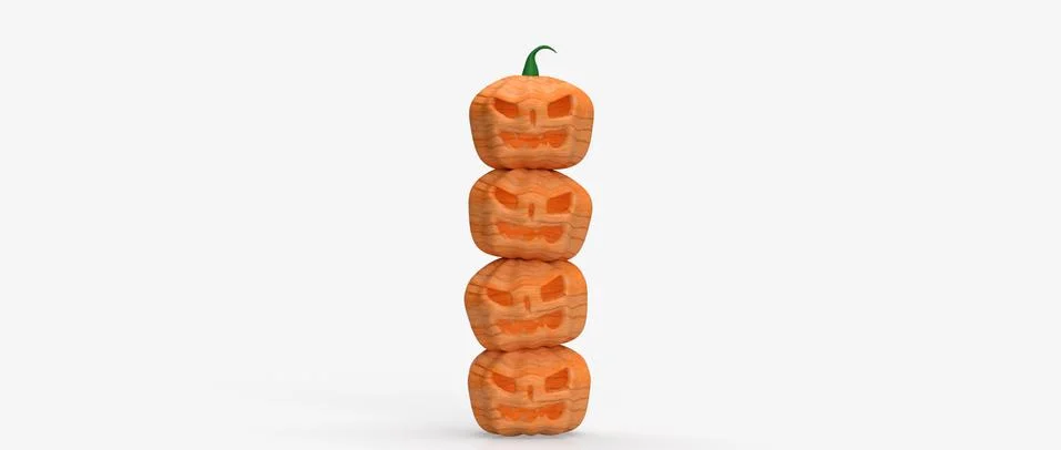 Jack o lantern on white background for halloween content 3d rendering. Illustrazione stock