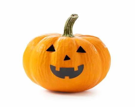 A jack-o'-lantern on a white background Stock Photos