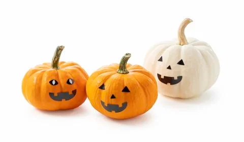 A jack-o'-lantern on a white background Stock Photos