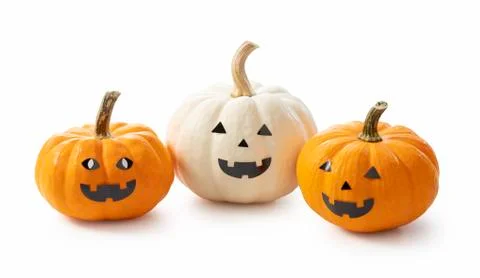 A jack-o'-lantern on a white background Stock Photos