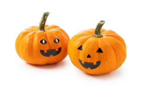 A jack-o'-lantern on a white background Stock Photos