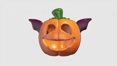 Jack o lantern with wings Stock Footage 308019449