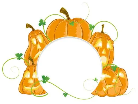 Jack o lanterns with different facial expressions Stock Illustration