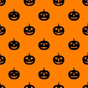 Jack-o-lanterns seamless pattern. Stock Illustration