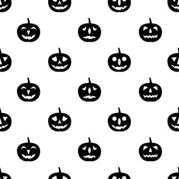 Jack-o-lanterns seamless pattern. Stock Illustration