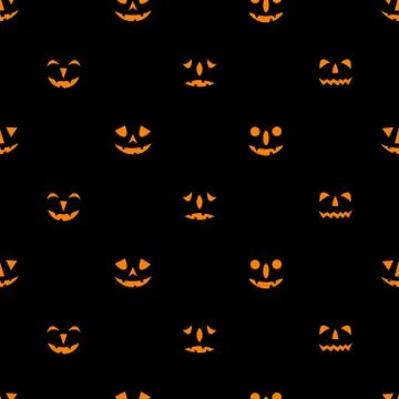 Jack-o-lanterns seamless pattern. Stock Illustration