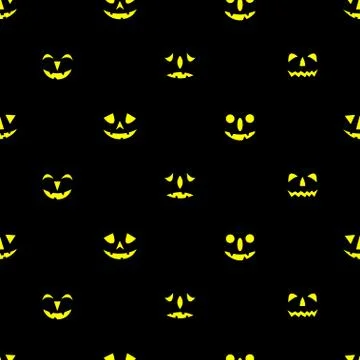 Jack-o-lanterns seamless pattern. Stock Illustration