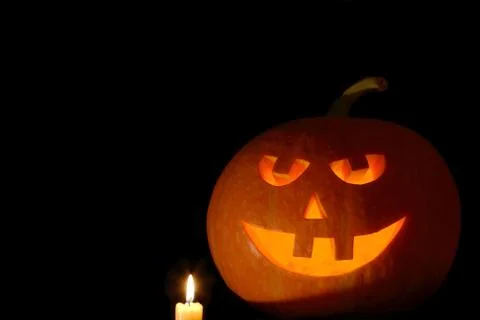 Jack o'lantern on black Stock Photos