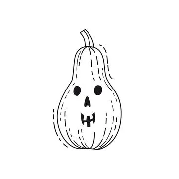 Jack O'Lantern drawn in doodle style. 스톡 일러스트