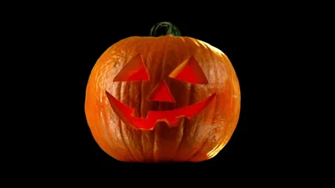 Jack O'Lanterns - Carved Pumpkins - Scary Halloween Decorations Lanterns Ca.. Stock Footage 272460937