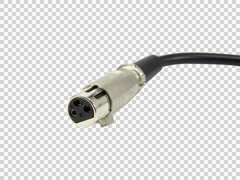 Jack or cable for plugging in the microphone isolated on white background.Sel Stock Photos