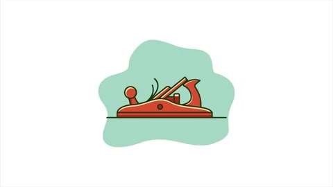 Jack plane animation for carpentry icon cartoon video, carpentry tool equip.. 스톡 동영상 264594917