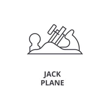 Jack plane vector line icon, sign, illustration on background, editable strokes Stock Illustration