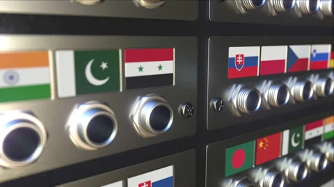 Jack plug with flag of the Czech Republic. Conceptual 3d animation Stock Footage 141473981