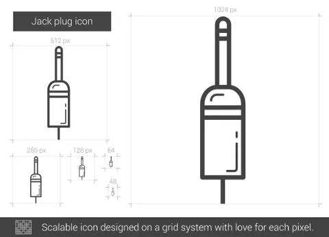 Jack plug line icon 스톡 일러스트