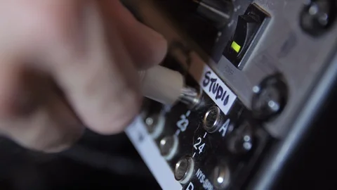 Jack plugs, audio patch bay Stock Footage 90780605