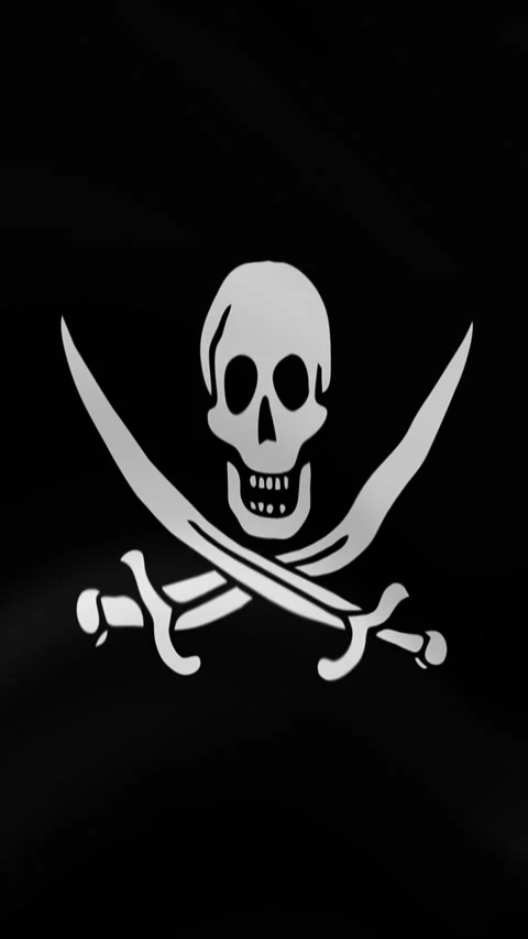 Jack Rackham Pirate Waving Flag in Vertical Orientation – Loop Animation Stock Footage 294948719