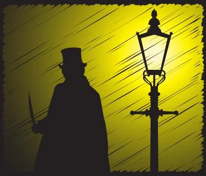 Jack The Ripper Grunged In The Light Stock Illustration