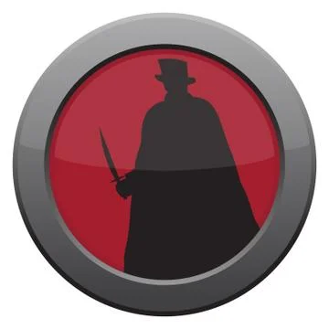Jack The Ripper With Knife Icon Stock Illustration