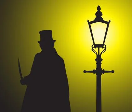 Jack The Ripper In The Light Stock Illustration