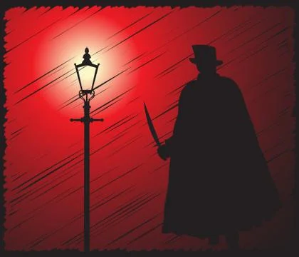 Jack The Ripper In The Light Scribble Grunged Stock Illustration