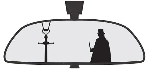 Jack The Ripper In Rear View Mirror Stock Illustration