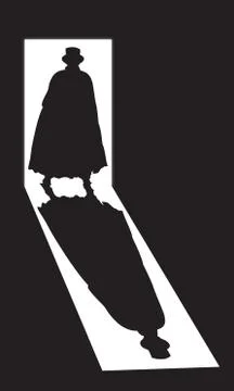 Jack the Ripper Shadow In Doorway Stock Illustration